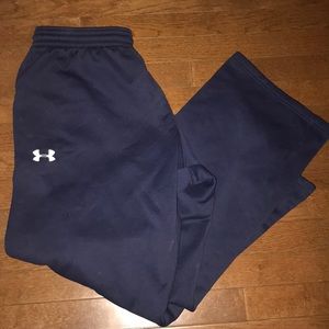 Navy blue under armour sweat pants